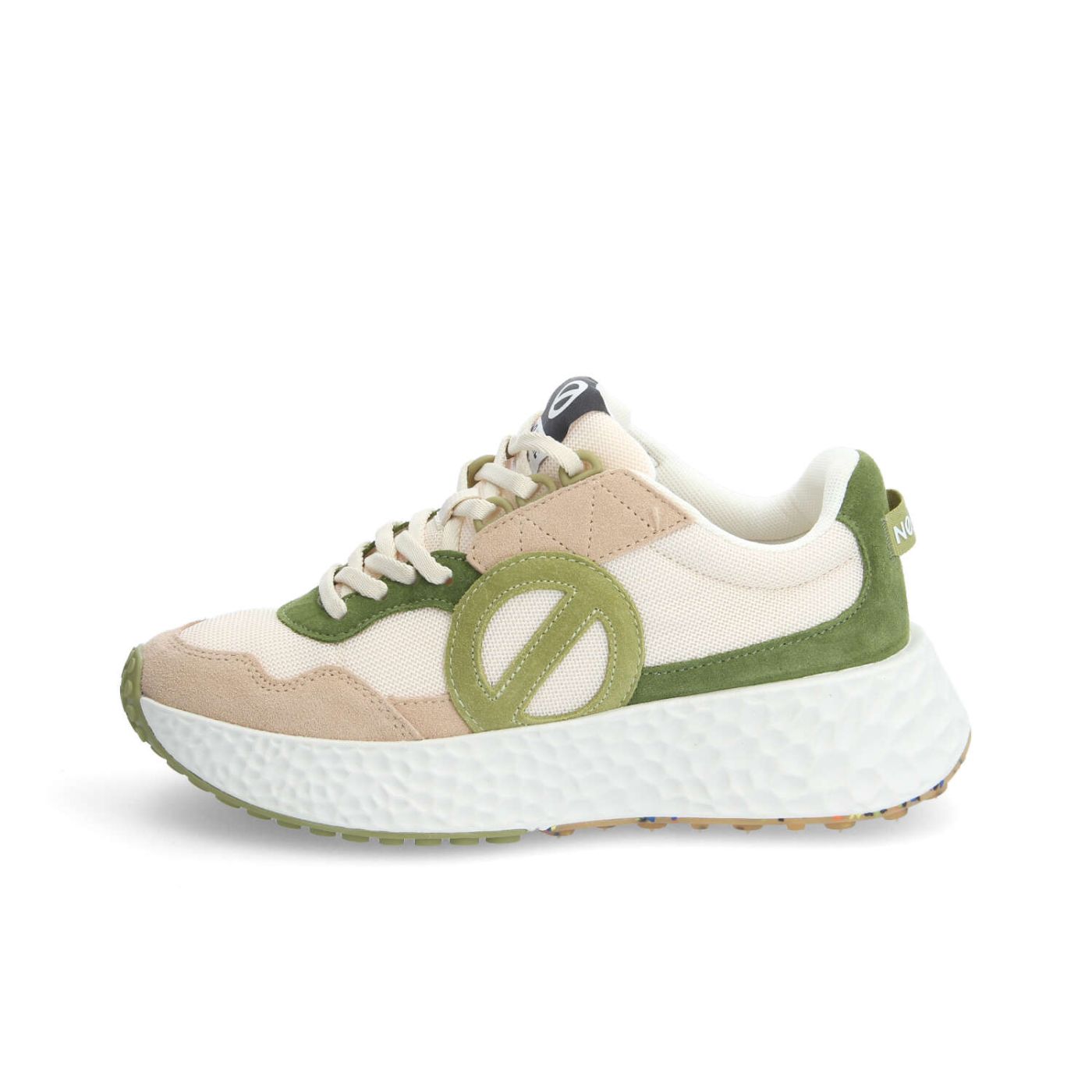 CARTER JOGGER W - SUEDE/KNIT/SUED - BEIGE/OFF WHITE/GREEN